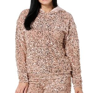 G by Giuliana Black Label Women's Sequin Velour Knit Hoodie - NWT - Size: XS